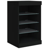 Sideboard with LED Lights Black 123x37x67 cm