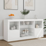 Sideboard with LED Lights White 142.5x37x67 cm - Side View
