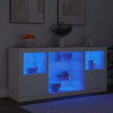 Sideboard with LED Lights White 142.5x37x67 cm - Top-Down View