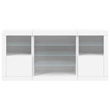 Sideboard with LED Lights White 142.5x37x67 cm