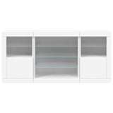 Sideboard with LED Lights White 142.5x37x67 cm - Rear View