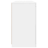 Sideboard with LED Lights White 142.5x37x67 cm - Close-Up Angle