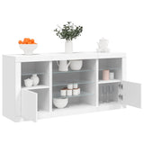 Sideboard with LED Lights White 142.5x37x67 cm