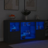 Sideboard with LED Lights Black 142.5x37x67 cm - Top-Down View
