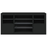 Sideboard with LED Lights Black 142.5x37x67 cm - Rear View