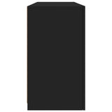 Sideboard with LED Lights Black 142.5x37x67 cm - Close-Up Angle