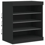 Sideboard with LED Lights Black 142.5x37x67 cm - Extra Image