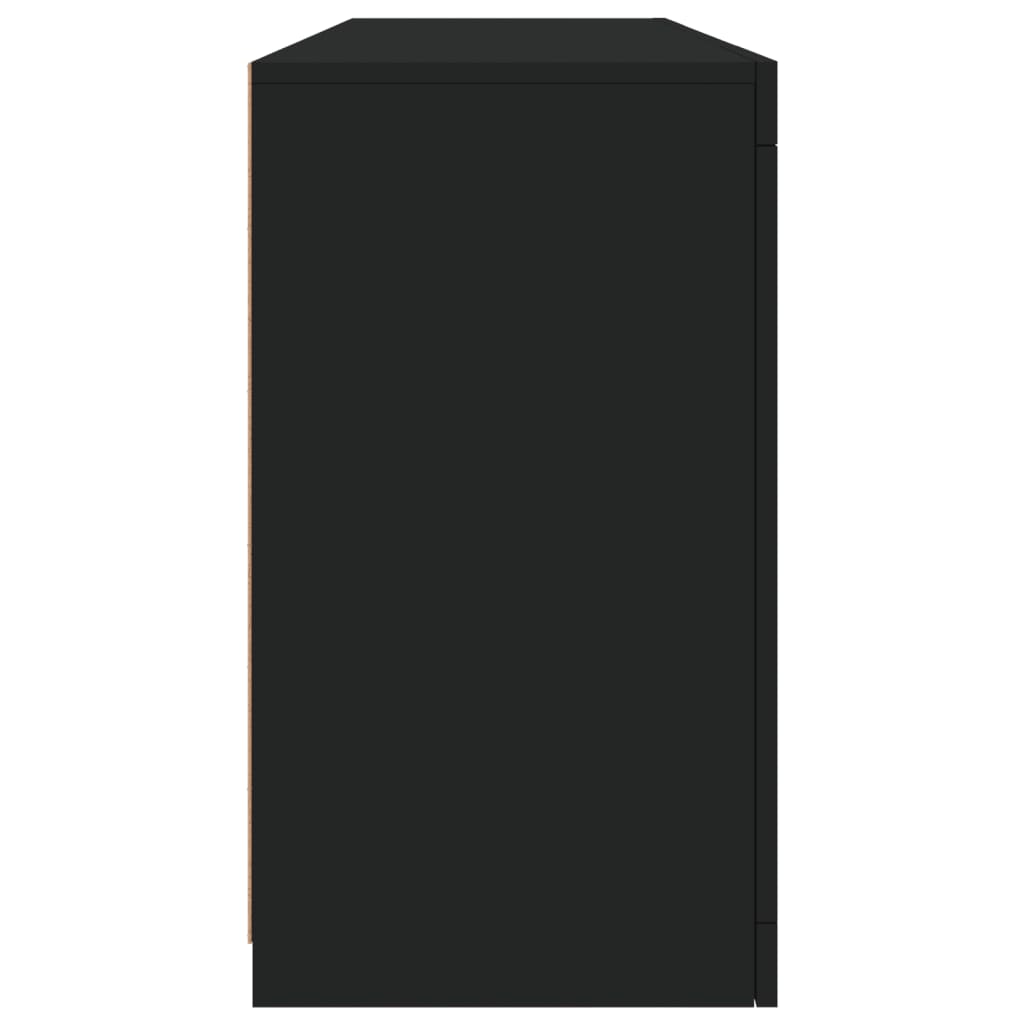 Sideboard with LED Lights Black 163x37x67 cm