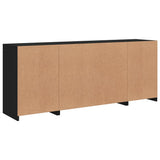 Sideboard with LED Lights Black 163x37x67 cm - Low Angle