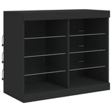 Sideboard with LED Lights Black 163x37x67 cm