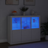Sideboards with LED Lights 3 pcs White Engineered Wood - Side View