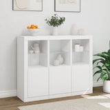 Sideboards with LED Lights 3 pcs White Engineered Wood - Top-Down View