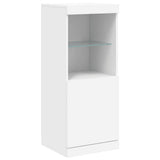 Sideboards with LED Lights 3 pcs White Engineered Wood - Close-Up Angle
