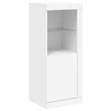 Sideboards with LED Lights 3 pcs White Engineered Wood - Low Angle