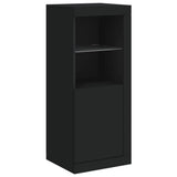 Sideboards with LED Lights 3 pcs Black Engineered Wood - Low Angle