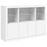 Sideboards with LED Lights 3 pcs White Engineered Wood - 45-Degree Angle