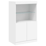 Sideboards with LED Lights 3 pcs White Engineered Wood - Close-Up Angle
