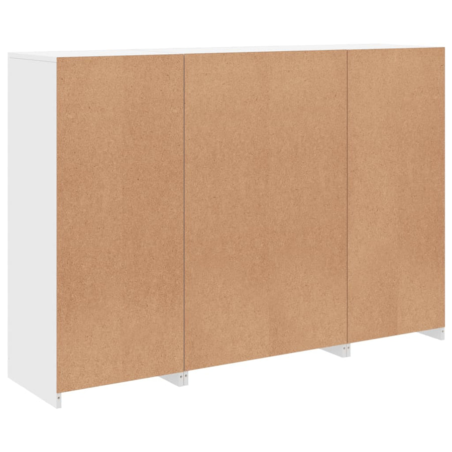 Sideboards with LED Lights 3 pcs White Engineered Wood