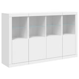 Sideboards with LED Lights 3 pcs White Engineered Wood - 45-Degree Angle