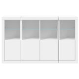 Sideboards with LED Lights 3 pcs White Engineered Wood - Rear View