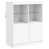 Sideboards with LED Lights 3 pcs White Engineered Wood - Close-Up Angle