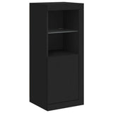 Sideboards with LED Lights 3 pcs Black Engineered Wood - Low Angle