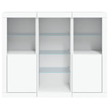 Sideboards with LED Lights 3 pcs White Engineered Wood - Rear View