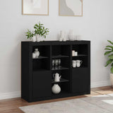 Sideboards with LED Lights 3 pcs Black Engineered Wood - Top-Down View