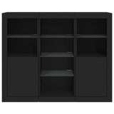 Sideboards with LED Lights 3 pcs Black Engineered Wood