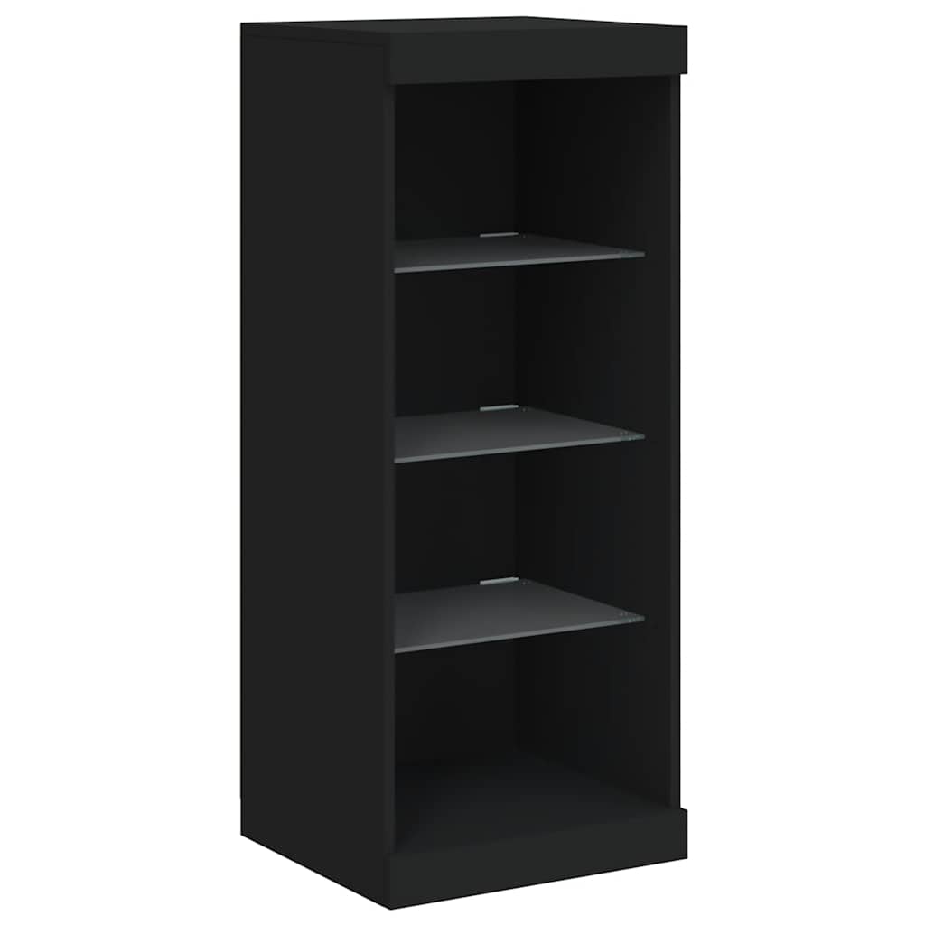 Sideboards with LED Lights 3 pcs Black Engineered Wood