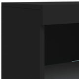 Sideboards with LED Lights 3 pcs Black Engineered Wood