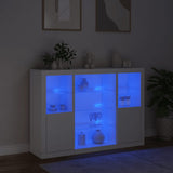 Sideboards with LED Lights 3 pcs White Engineered Wood - Side View