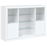 Sideboards with LED Lights 3 pcs White Engineered Wood - 45-Degree Angle