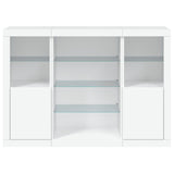 Sideboards with LED Lights 3 pcs White Engineered Wood - Rear View