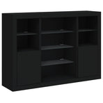 Sideboards with LED Lights 3 pcs Black Engineered Wood