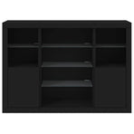 Sideboards with LED Lights 3 pcs Black Engineered Wood
