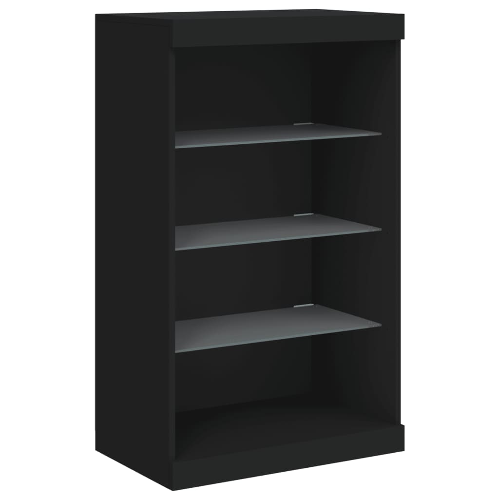 Sideboards with LED Lights 3 pcs Black Engineered Wood