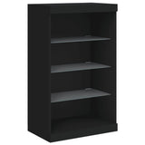 Sideboards with LED Lights 3 pcs Black Engineered Wood