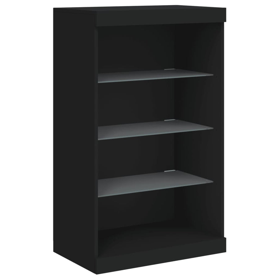 Sideboards with LED Lights 3 pcs Black Engineered Wood