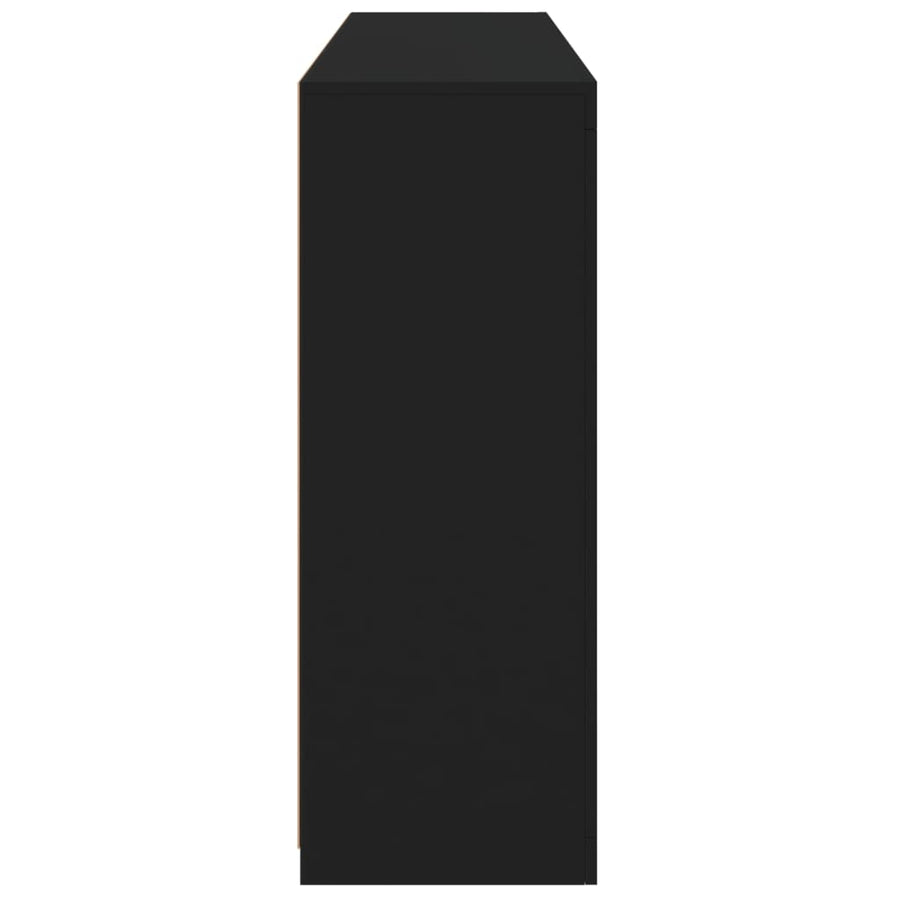 Sideboards with LED Lights 3 pcs Black Engineered Wood