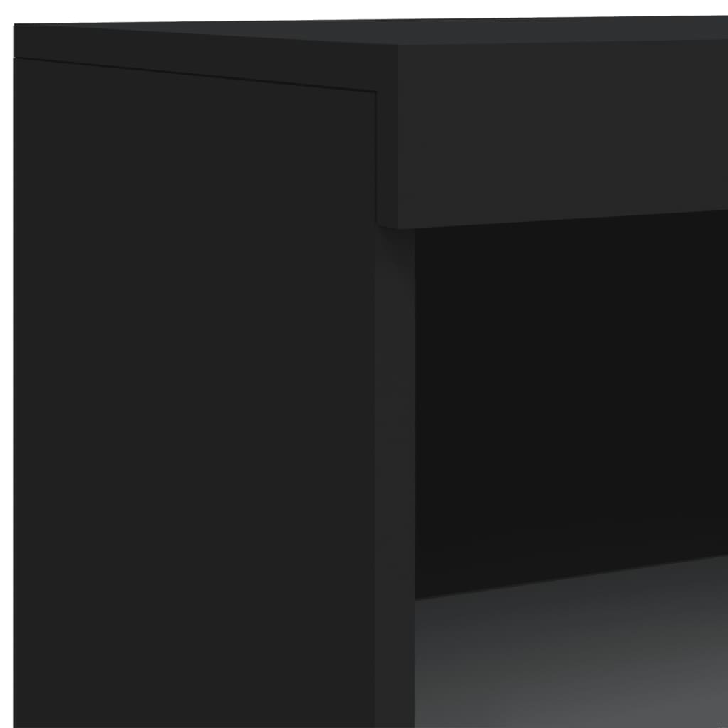 Sideboards with LED Lights 3 pcs Black Engineered Wood