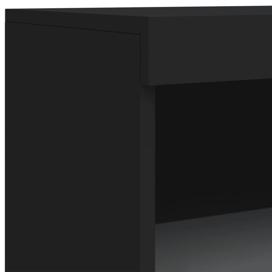 Sideboards with LED Lights 3 pcs Black Engineered Wood