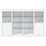 Sideboards with LED Lights 3 pcs White Engineered Wood - Rear View