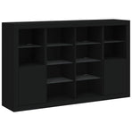 Sideboards with LED Lights 3 pcs Black Engineered Wood