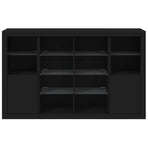 Sideboards with LED Lights 3 pcs Black Engineered Wood