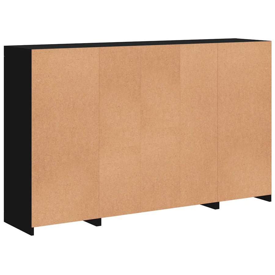Sideboards with LED Lights 3 pcs Black Engineered Wood