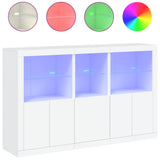 Sideboard with LED Lights White 162x37x100 cm - Front View