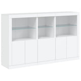 Sideboard with LED Lights White 162x37x100 cm - Side View