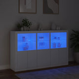 Sideboard with LED Lights White 162x37x100 cm - 45-Degree Angle