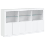 Sideboard with LED Lights White 181.5x37x100 cm - Side View
